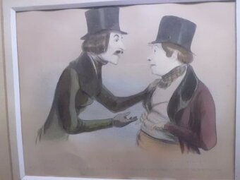 Starožitné Ručně Kolorované Litografie CHEZ AUBERT cca 1830 - 2