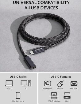 Belker Prodloužení USB C (1,8 m) USB3.2_100 W 5A nabíjení - 2