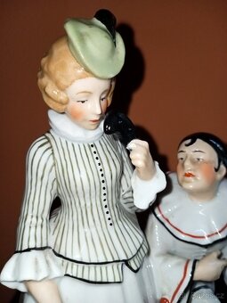 Fasold Stauch Pierrot a kolombína porcelán soška - 2