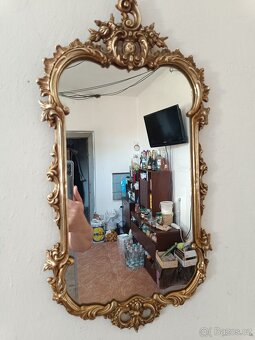 Vintage zrcadlo, mosaz 60x30cm - 2