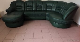 Kožená sedací souprava ve tvaru U - PRAVÁ KŮŽE - 2