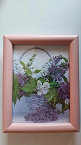 SADA OBRÁZKY KVĚTINY - 4 KUSY. Na zavěšení i postavení. - 2