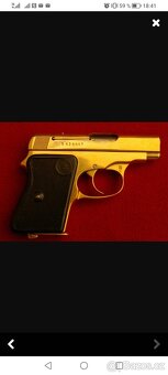 Pistole ČZ 45 v pozlaceném provedení - 2