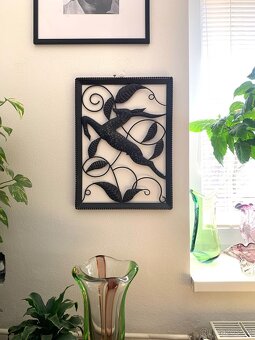 Retro kovová plastika nástěnná - 2