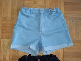 2x strečové džínové kraťasy/šortky H&M vel. 158 - 2
