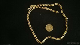 8mm pozlacený řetízek na krk, 50cm délka - 2