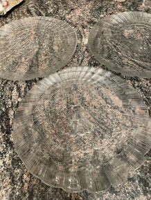 3 skleněné talíře s motivem lastury - 2