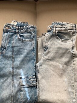 dvoje dívčí džíny 152-158 H&M+Lindex, tričko BERSHKA zdarma - 2
