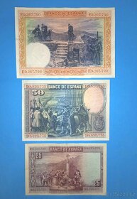 Bankovky ŠPANĚLSKO - 25, 50, 100 Pesetas 1925-1928 - 2