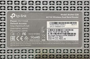 WiFi router TP Link Archer C20 AC750 - 2