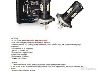 Led H7 2 ks do mlhových světel pro denní svícení - 2