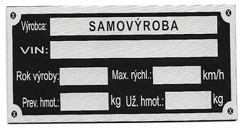 Štítky na prívesné vozíky, karavany... - 2