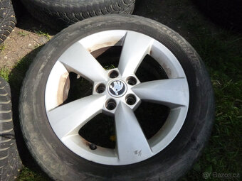 4x orig. alu škoda (5x100) pneu 185/60 r15 - 2