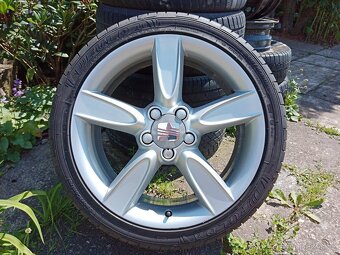 Obutá Alu kola 18ky 5x112 pneu 99% SEAT ŠKODA AUDI VW FORD - 2