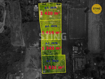 Prodej dvou stavebních pozemků 2836 m2, 126698 - 2