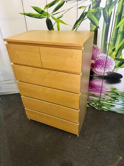 6 Šupliková komoda Ikea Malm v dekor Bříza - 2