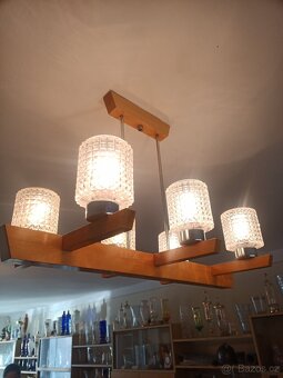 Retro lustr dřevěný - 2
