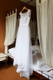 Krásné svatební šaty vel. XS-M + svatební doplňky zdarma - 2