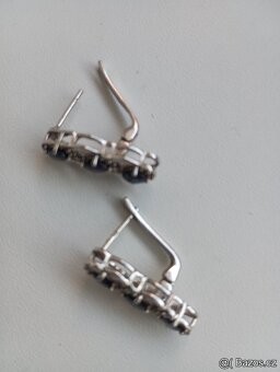 náušnice se safíry a topazy ve stříbře (Ag) - 2