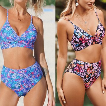 Dámské plavky halter s vysokými kalhotkami - 2