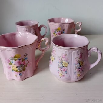 hrnky - růžový porcelán 4ks - 2