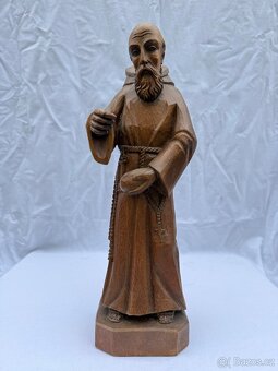 Velká dřevěná socha Svatý František z Assisi - 2