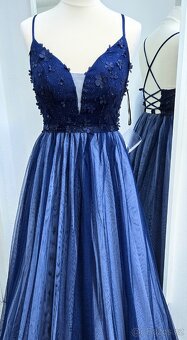 NOVÉ plesové šaty MODRÉ TYLOVÉ - 2
