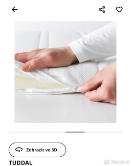 Tuddal Ikea vrchní matrace, bílá, 140x200 cm - 2