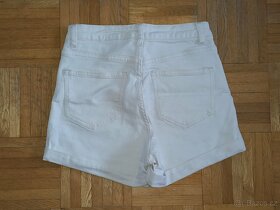 Bílé džínové kraťasy/šortky H&M vel. 36/158 - 2