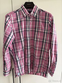Pánská košile Tommy Hilfiger, růžovo-šedo-bílá - 2