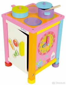 Boikido Dětská dřevěná kuchyňka Růžová - 2