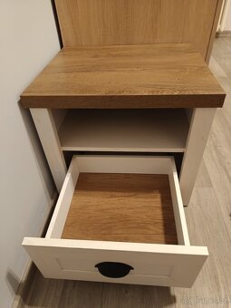 2x Noční stolky - HNĚDO - BÍLÉ - 2