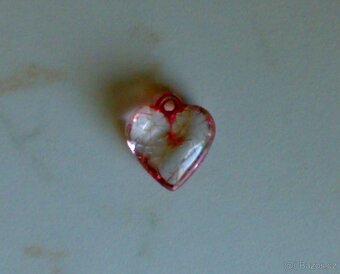 Přívěsek Srdíčko - plast, povrchový efekt popraskání - 2cm - 2