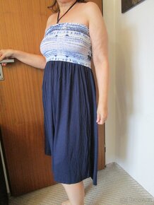 Téměř nové, velmi pěkné lehoučké modré letní šaty, Tchibo - 2