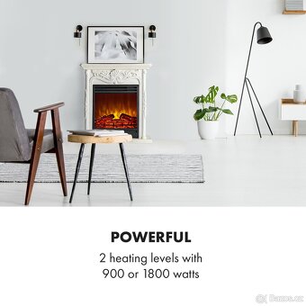 Lienz 1800W 60cm Elektrický Dekorativní Krb Bílý - 2