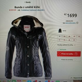 Teplá bunda z umělé kůže velikost je 44 - 2
