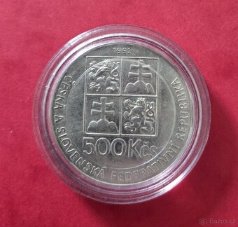 Stříbrná mince 500Kč 1992 J. A. Komenský - 2