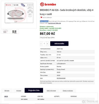Brzdové destičky BREMBO - Iveco Daily - 2