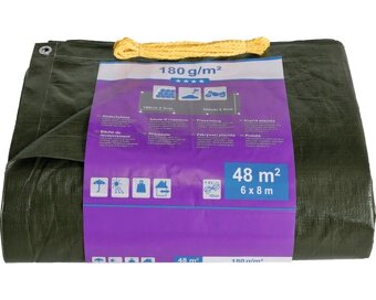 Zakrývací plachta univerzální 180 g/m² zelená 6x8 m - 2