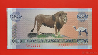 Bankovka SOMALILAND 1000 Shillings rok 2006 stav UNC PAMĚTNÍ - 2
