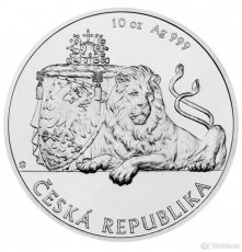 Stříbrná desetiuncová mince Český lev 2018 standard - 2