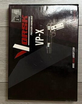 Airsoftová pistole VP-X s kolimátorem, GBB - Silver MATCH - 2