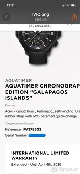 IWC Aquat. Galapagos Islands 2022 - mez. záruka 4.4.2030 - 2