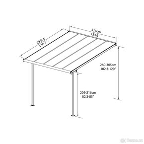 Palram Sierra 3000 bílá 3 x 3 - hliníková pergola - 2