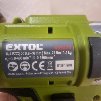 Aku vrtačka EXTOL 402420 - 2