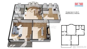 Pronájem bytu 2+1, 86 m², Mladá Boleslav, ul. Táborská - 2