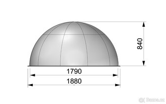 Plexisklová polokoule velká průměr 1800mm - 2