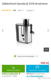 Odšťavňovač Hyundai JE 337 černý/nerez - 2