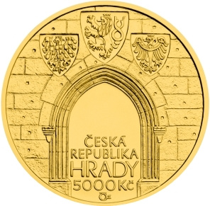 Zlatá mince 5000 Kč Hrad Kost 1/2oz ČNB 2016 BK - 2