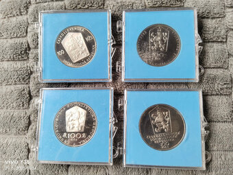 4x PROOF stříbrná pamětní mince Československo - 2